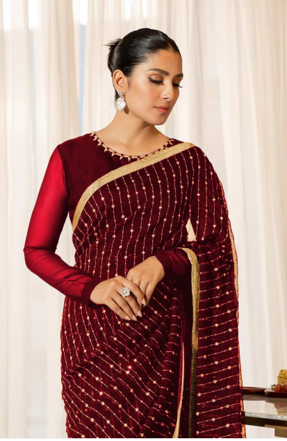 Permium saree full embroided for women