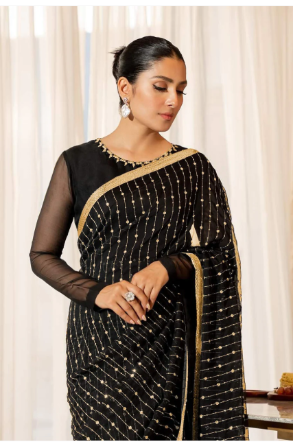 Permium saree full embroided for women